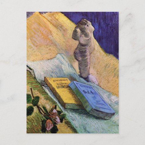 Plaster Statuette Rose and Novels Vincent van Gogh Postcard