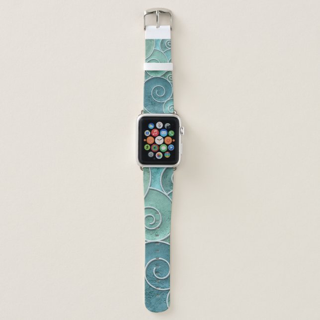 Plaster wall seamless texture with swirls pattern, apple watch band (Front)