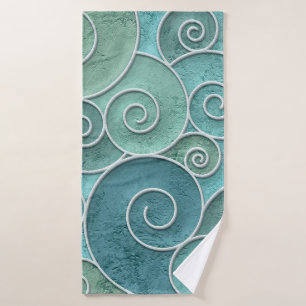 Plaster wall seamless texture with swirls pattern, bath towel