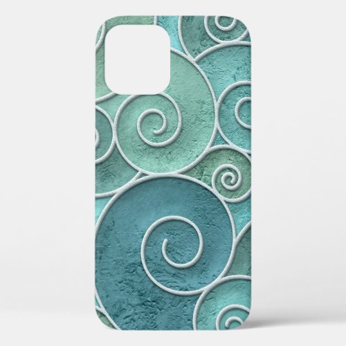 Plaster wall seamless texture with swirls pattern iPhone 12 case