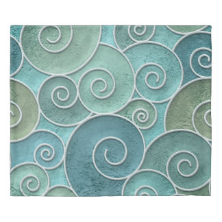 Plaster wall seamless texture with swirls pattern, duvet cover
