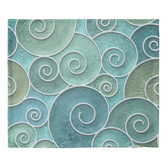 Plaster wall seamless texture with swirls pattern, duvet cover (Front)