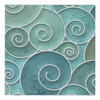 Plaster wall seamless texture with swirls pattern, faux canvas print