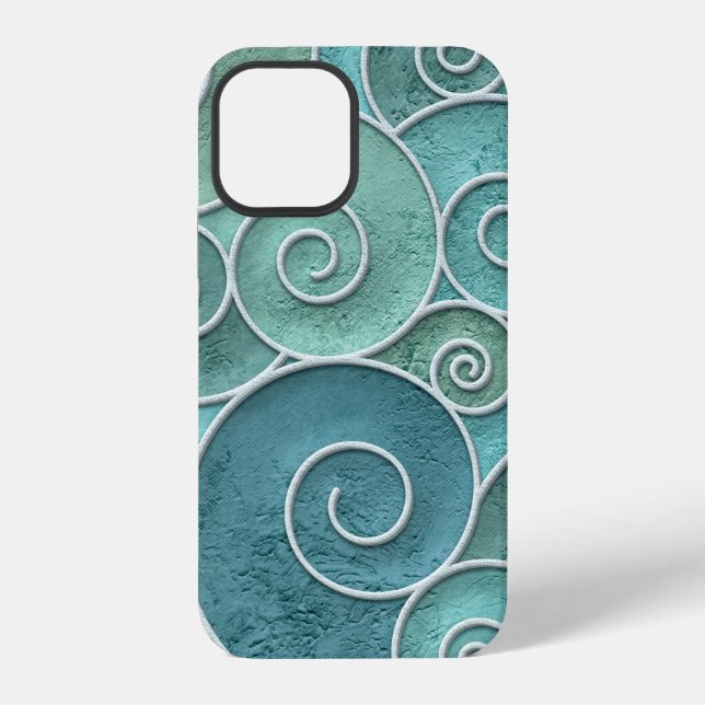 Plaster wall seamless texture with swirls pattern, iphone case (Back)