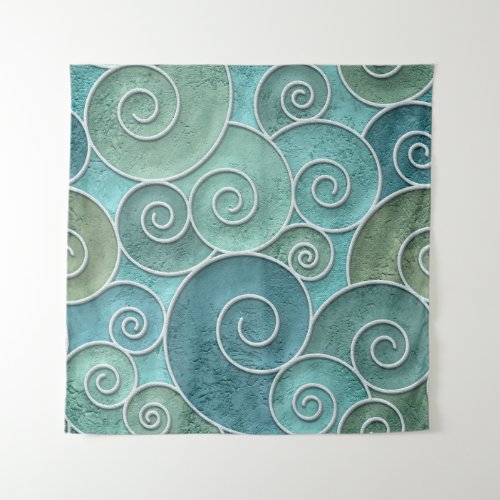 Plaster wall seamless texture with swirls pattern tapestry