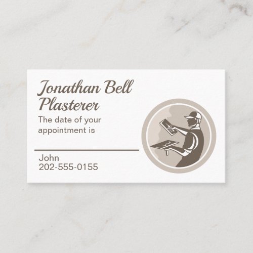 Plasterer Masonry Drywall Appointment Business Card