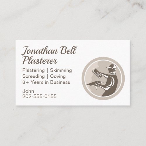 Plasterer Masonry Drywall Business Card