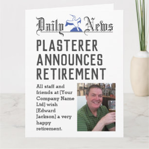 Plasterer Retirement Card to Personalise