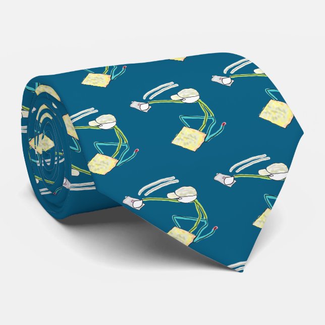 Plasterer Stickman Neck Tie (Rolled)