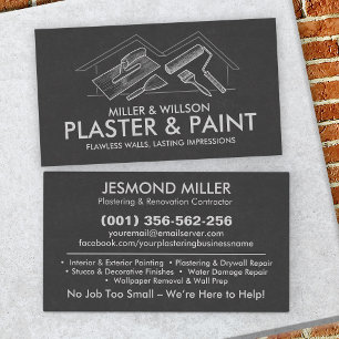 Plastering and Painting Services Business Card