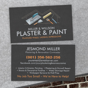 Plastering and Painting Services Business Card