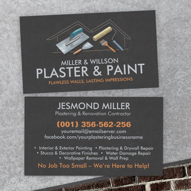 Plastering and Painting Services  Business Card (Creator Uploaded)