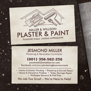 Plastering and Painting Services Business Card
