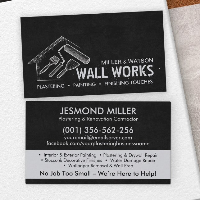 Plastering and Painting Services  Business Card (Creator Uploaded)