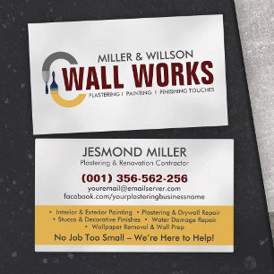 Plastering and Painting Services Business Card