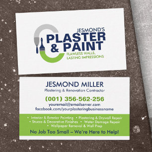 Plastering and Painting Services Business Card
