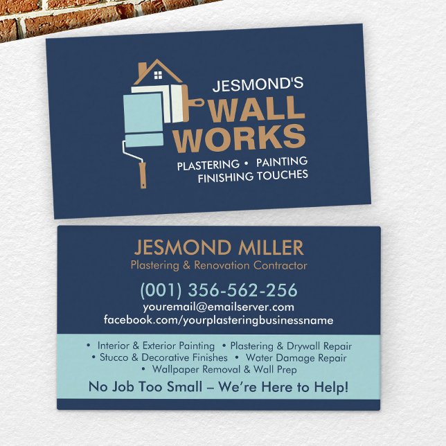 Plastering and Painting Services  Business Card (Creator Uploaded)
