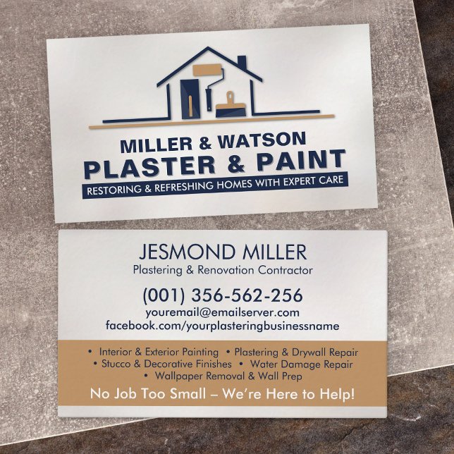 Plastering and Painting Services  Business Card (Creator Uploaded)