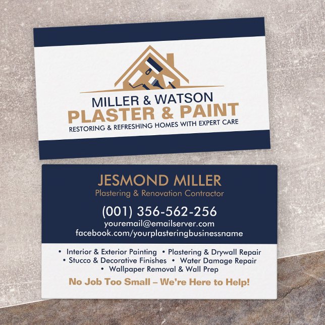 Plastering and Painting Services  Business Card (Creator Uploaded)