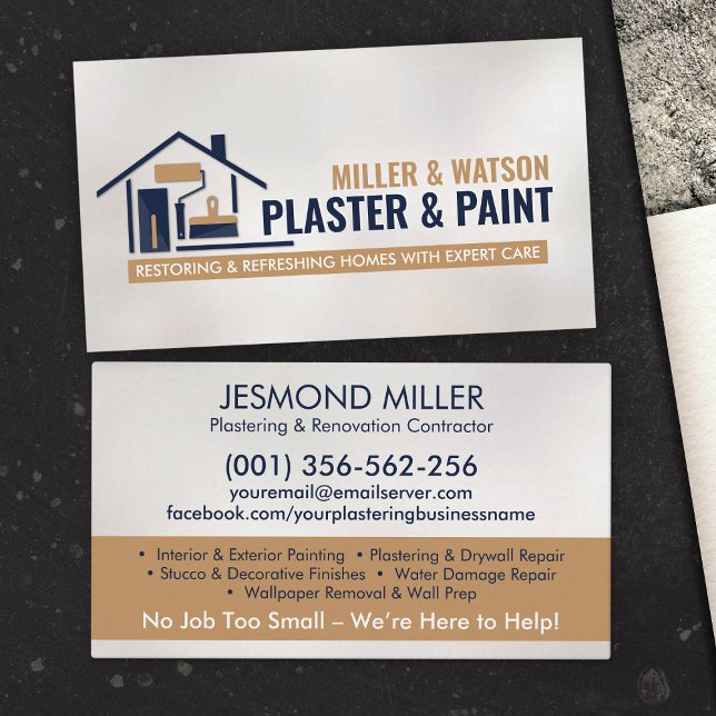 Plastering and Painting Services  Business Card (Creator Uploaded)
