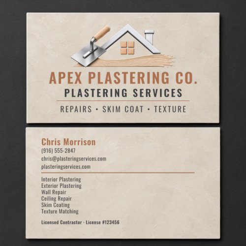 Plastering Professional Business Card