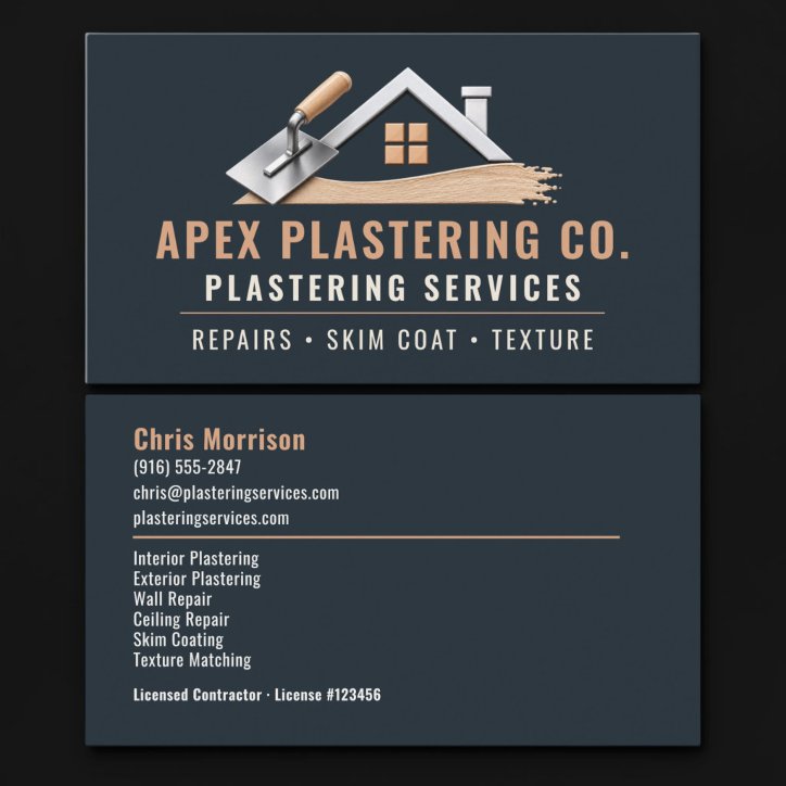 Plastering Professional Services Business Card