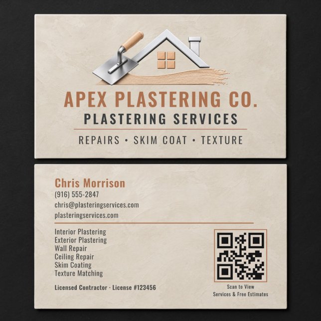 Plastering QR Code Professional Business Card (Creator Uploaded)