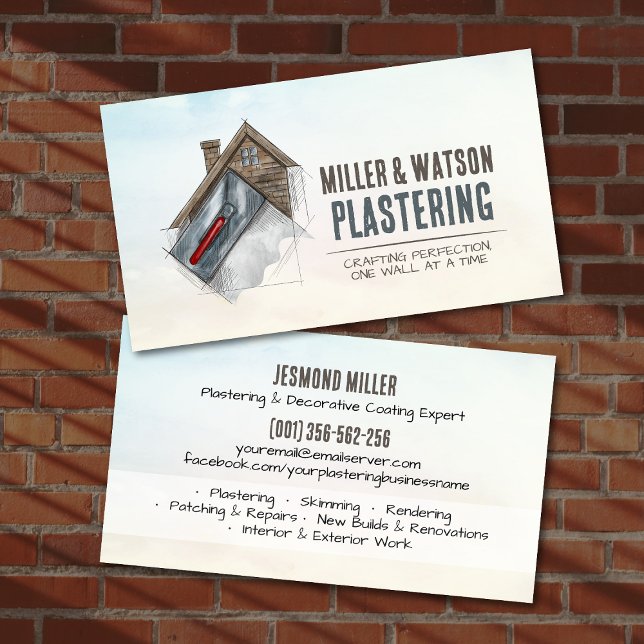 Plastering Services  Business Card (Creator Uploaded)