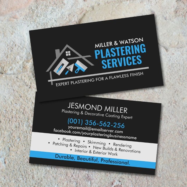 Plastering Services  Business Card (Creator Uploaded)
