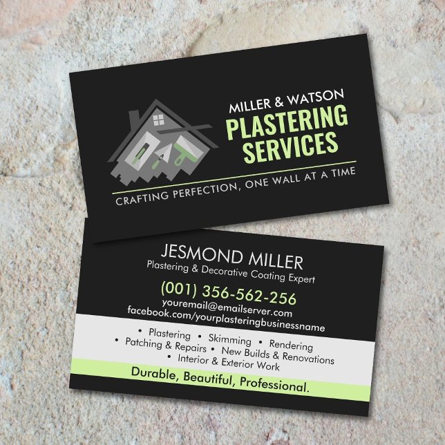 Plastering Services  Business Card (Creator Uploaded)