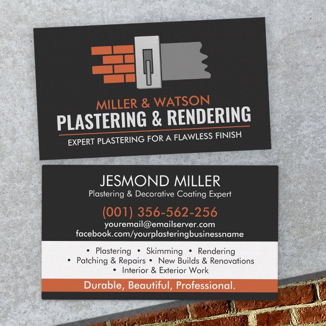 Plastering Services  Business Card (Creator Uploaded)