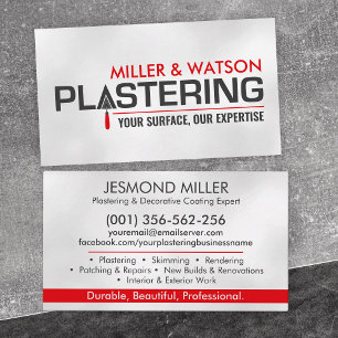 Plastering Services Business Card