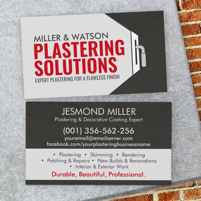 Plastering Services  Business Card (Creator Uploaded)