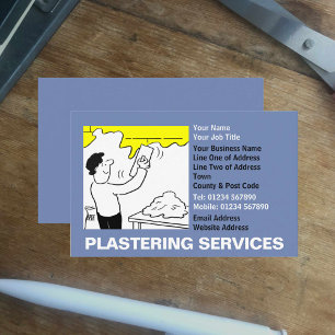 Plastering Services Cartoon Business Card