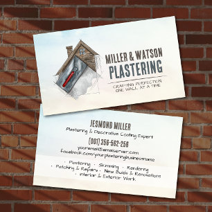 Plastering Services Drywall Professional Business Card