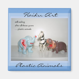 Plastic Animals Haiku Art Magnet
