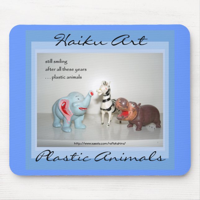 Plastic Animals Haiku Art Mousepad (Front)