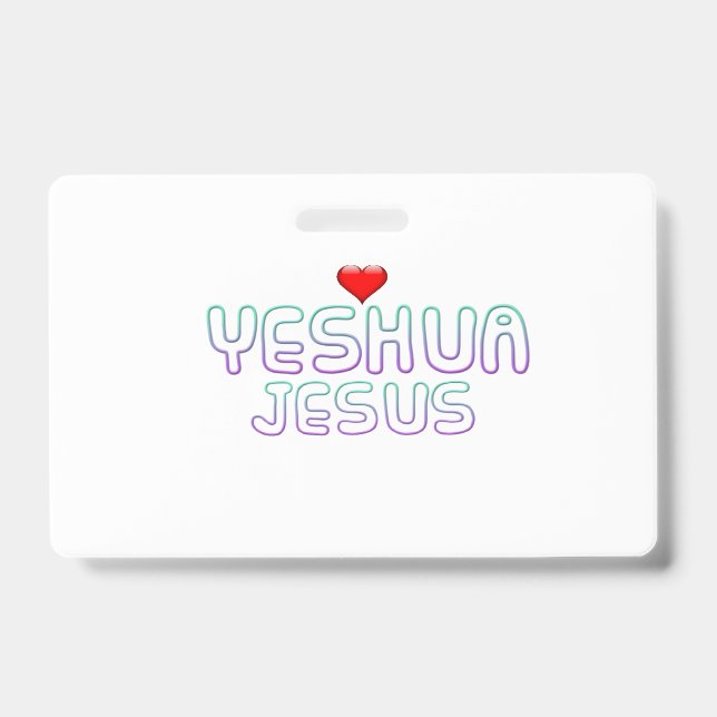 Plastic Badge - Horizontal Jesus Yeshua (Front)