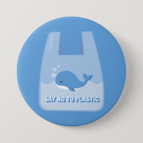 Plastic Bag Free Day whale Button