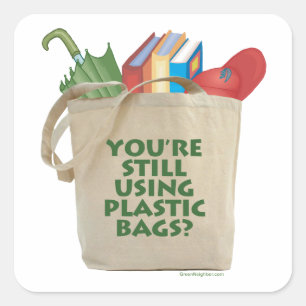 Plastic Bags Square Sticker