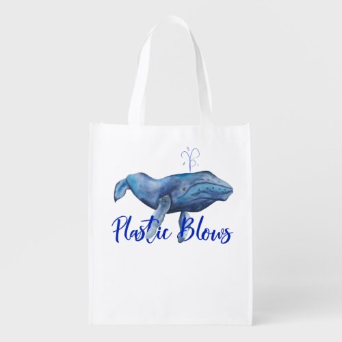 Plastic Blows Whale Conservation Ocean Pollution Grocery Bag