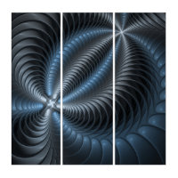 Plastic Blue Gray 3D Fractal Art Modern Abstract
