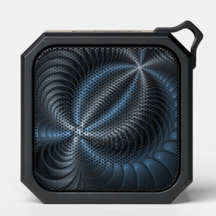 Plastic Blue Gray 3D Fractal Art Modern Abstract Bluetooth Speaker