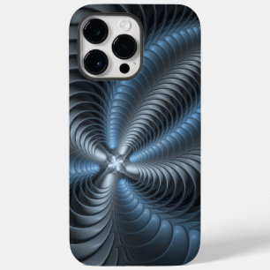Plastic Blue Gray 3D Fractal Art Modern Abstract Case-Mate iPhone 14 Pro Max Case