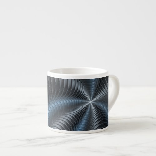 Plastic Blue Gray 3D Fractal Art Modern Abstract Espresso Cup