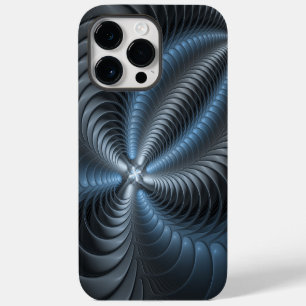 Plastic Blue Gray 3D Fractal Art Modern Abstract iPhone 14 Pro Max Case