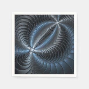 Plastic Blue Gray 3D Fractal Art Modern Abstract Napkins