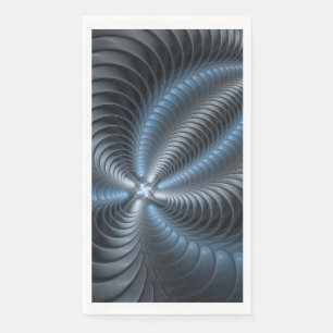 Plastic Blue Gray 3D Fractal Art Modern Abstract Paper Guest Towels