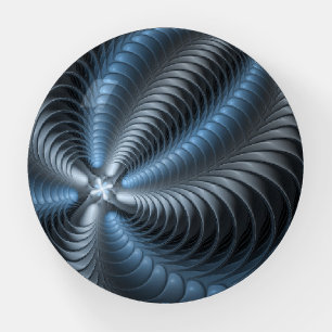 Plastic Blue Gray 3D Fractal Art Modern Abstract Paperweight