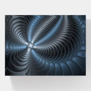 Plastic Blue Gray 3D Fractal Art Modern Abstract Paperweight